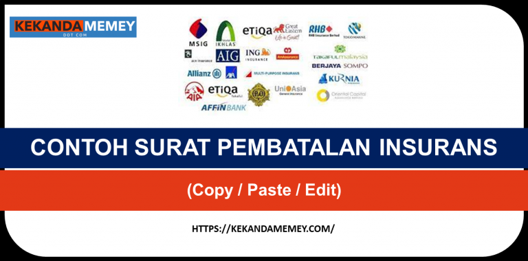 CONTOH SURAT PEMBATALAN INSURANS