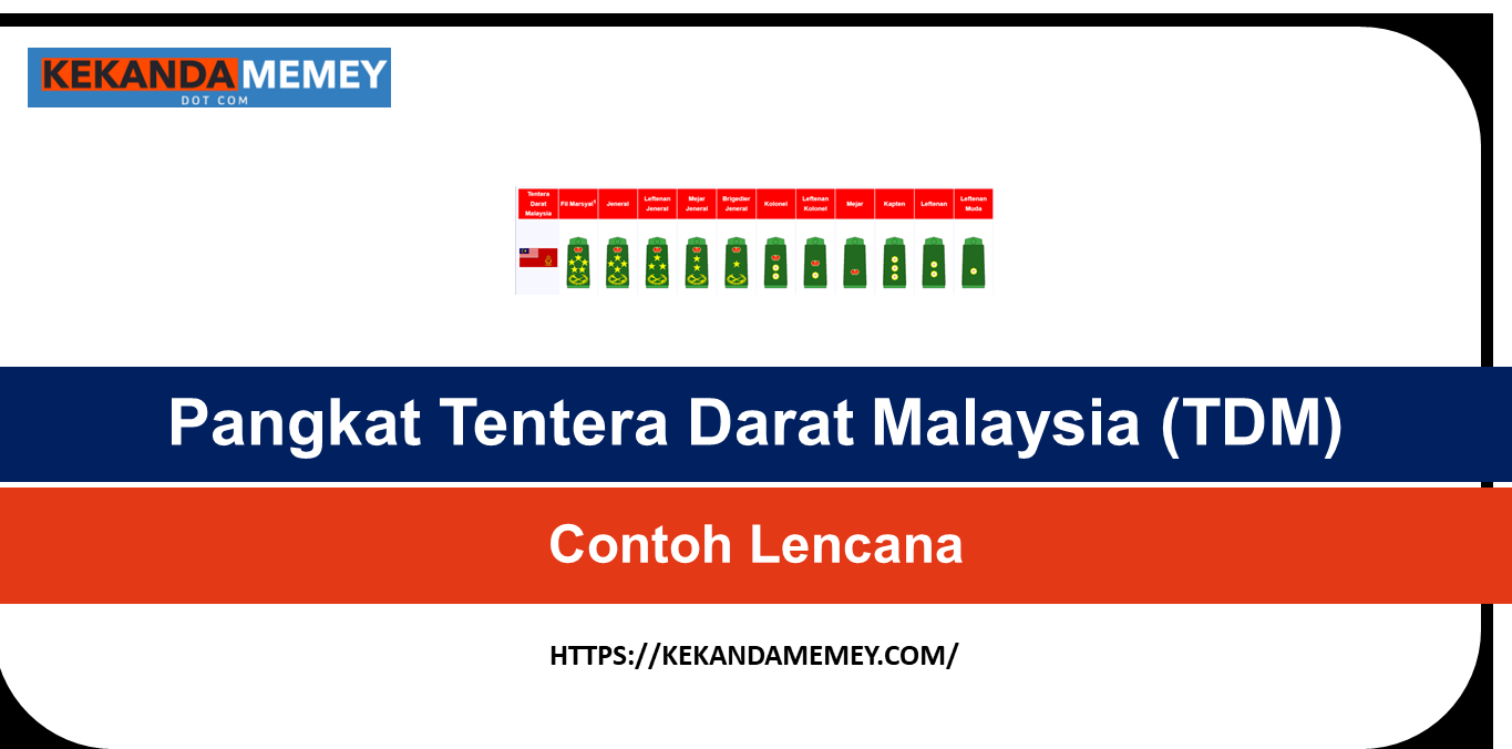 Pangkat Tentera Darat Malaysia (TDM)